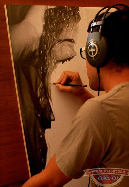 دیه گو کویی ایتالیایی خالق زیباترین اثر نقاشی با مداد سیاه Diego Koi