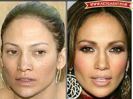 عکس جنیفر لوپز، خواننده و بازیگر هالیوودی قبل و بعد از آرایش